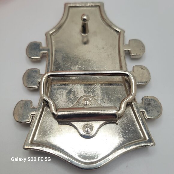 British Belt Buckle Metal Zinc Alloy Vintage Guitar Head - Picture 3 of 7